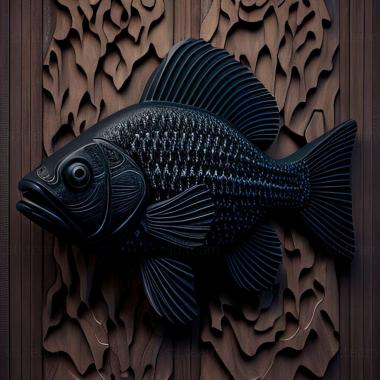 3D model Black barbus fish (STL)